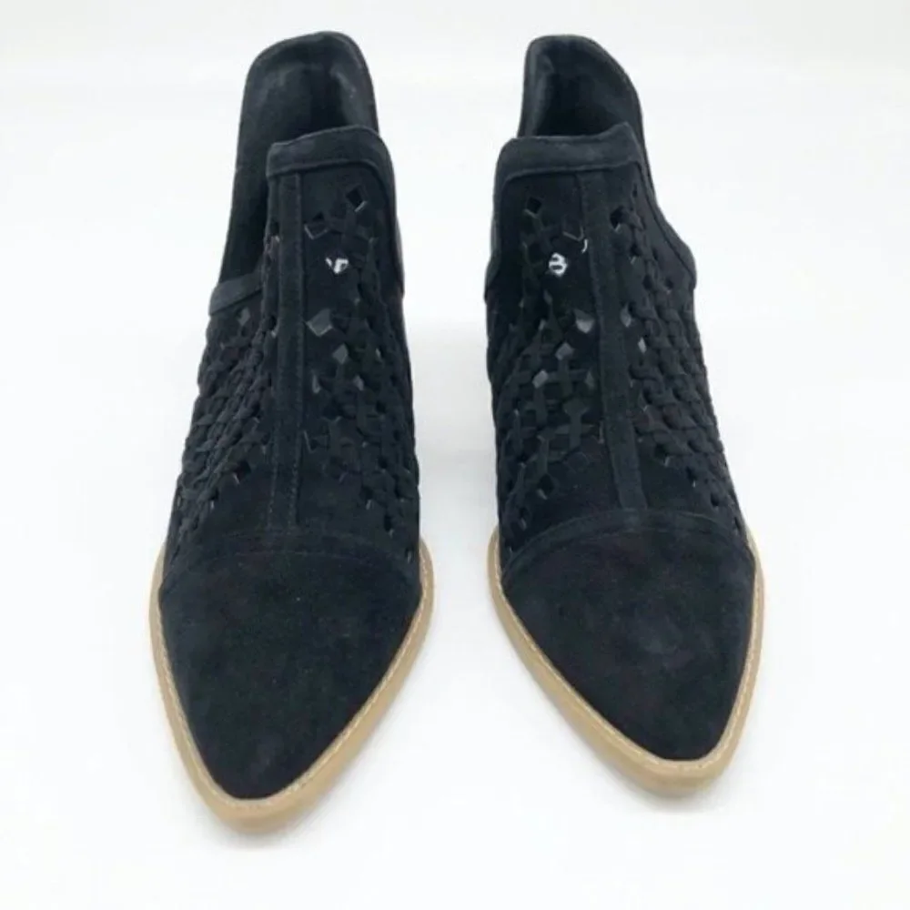 BP. Tate Black Suede Perforated Bootie